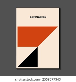 Poster inspired postmodern of vector abstract dynamic symbols with bold geometric shapes, useful for web background, poster art design, magazine front page, hi-tech print, cover artwork.