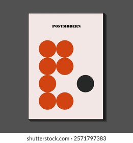 Poster inspired postmodern of vector abstract dynamic symbols with bold geometric shapes, useful for web background, poster art design, magazine front page, hi-tech print, cover artwork