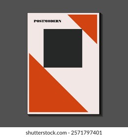 Poster inspired postmodern of vector abstract dynamic symbols with bold geometric shapes, useful for web background, poster art design, magazine front page, hi-tech print, cover artwork