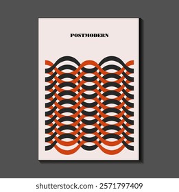 Poster inspired postmodern of vector abstract dynamic symbols with bold geometric shapes, useful for web background, poster art design, magazine front page, hi-tech print, cover artwork
