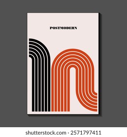 Poster inspired postmodern of vector abstract dynamic symbols with bold geometric shapes, useful for web background, poster art design, magazine front page, hi-tech print, cover artwork