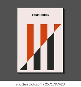 Poster inspired postmodern of vector abstract dynamic symbols with bold geometric shapes, useful for web background, poster art design, magazine front page, hi-tech print, cover artwork