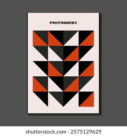 Poster inspired postmodern of vector abstract dynamic symbols with bold geometric shapes, useful for web background, poster art design, magazine front page, hi-tech print, cover artwork