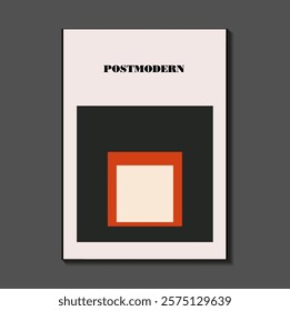 Poster inspired postmodern of vector abstract dynamic symbols with bold geometric shapes, useful for web background, poster art design, magazine front page, hi-tech print, cover artwork