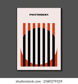 Poster inspired postmodern of vector abstract dynamic symbols with bold geometric shapes, useful for web background, poster art design, magazine front page, hi-tech print, cover artwork