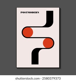 Poster inspired postmodern of vector abstract dynamic symbols with bold geometric shapes, useful for web background, poster art design, magazine front page, hi-tech print, cover artwork