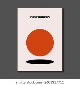 Poster inspired postmodern of vector abstract dynamic symbols with bold geometric shapes, useful for web background, poster art design, magazine front page, hi-tech print, cover artwork.