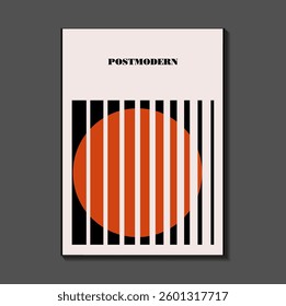 Poster inspired postmodern of vector abstract dynamic symbols with bold geometric shapes, useful for web background, poster art design, magazine front page, hi-tech print, cover artwork.