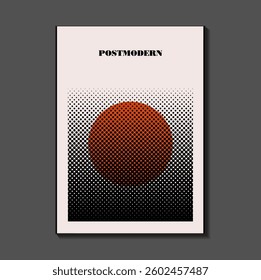 Poster inspired postmodern of vector abstract dynamic symbols with bold geometric shapes, useful for web background, poster art design, magazine front page, hi-tech print, cover artwork.