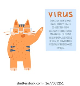 Instrucciones para la prevención del virus, la gripe, resfriados con un lugar para el texto. Ilustración vectorial. Ilustración dibujada a mano.