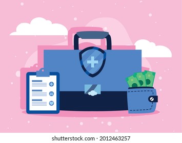 póster de seguros y asesoramiento sobre pagos