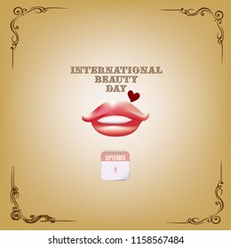 Poster For International Beauty Day. Vector illustration
