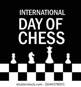  Poster for International Day of Chess with Game Pieces