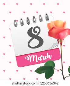 Poster International Happy Women's Day 8 March Floral Greeting card Vector Illustration EPS10