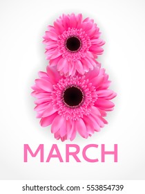 Poster International Happy Women's Day 8 March Floral Greeting card Vector Illustration EPS10