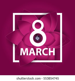 Poster International Happy Women's Day 8 March Floral Greeting card Vector Illustration EPS10