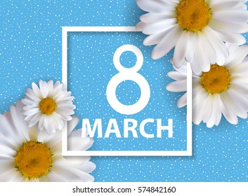 Poster International Happy Women's Day 8 March Floral Greeting card Vector Illustration EPS10