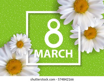 Poster International Happy Women's Day 8 March Floral Greeting card Vector Illustration EPS10