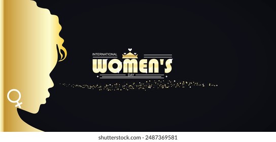 Poster for International Women's Day showcasing a woman's face and crown