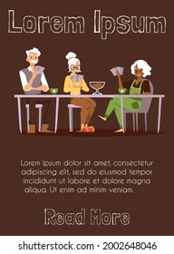 Poster inviting of old people play together in card games. Happy elderly family or aged friends have entertainment at home or retirement center. Flat cartoon vector illustration.