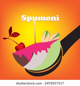 Poster of an Italian sweet dessert based on ice cream - Spumoni