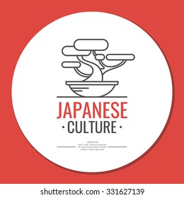 Poster. Japanese culture. Symbol of Japan. Elements and icons for cards, illustration, poster and web design.