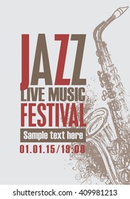 afiche del festival de jazz con saxofón