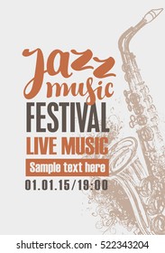 poster for the jazz festival with a saxophone