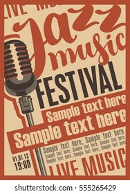 Poster for the jazz music festival with microphone