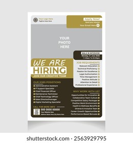 a poster for a job we are hiring flyer design template