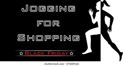 poster , jogging for shopping , Black Friday