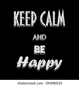 Poster KEEP CALM and BE Happy. Vector illustration.