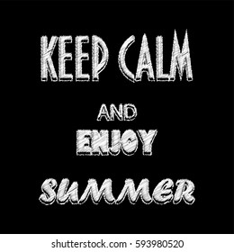 Poster KEEP CALM and ENJOY SUMMER. Vector illustration.