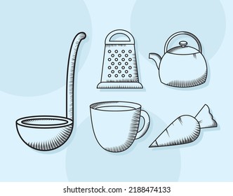 poster of kitchen utensils set