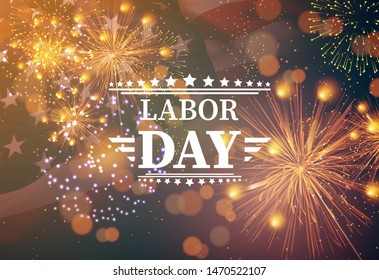 Poster for Labor day USA. Happy Labor day banner, american patriotic background - Vector illustration