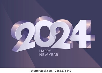 afiche con grandes números 3d 2024 Feliz Año Nuevo