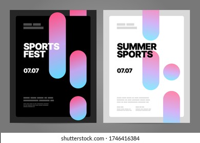 Poster layout design with abstract dynamic lines for sports event, invitation, awards or championship. Sport background.