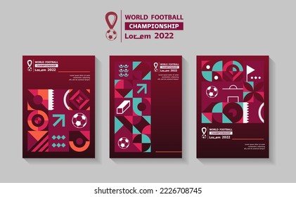 Poster layout design for tournament, invitation, awards or cup. Sports background trend 2022. Layout design template with geometric shapes.