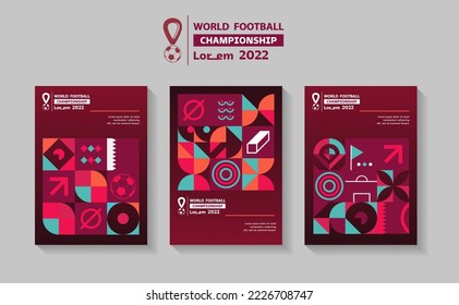 Poster layout design for tournament, invitation, awards or cup. Sports background trend 2022. Layout design template with geometric shapes.