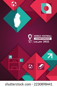 Poster layout design for tournament, invitation, cup or championship. Layout design template with geometric shapes. Sports background 2022