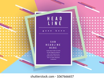Poster layout template/ Abstract background design/ Graphic design/ Geometrical shape pattern vector art/ Book cover