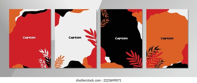 poster with leaf theme, light color, suitable for wall poster, great templates for covers, invitations, banners, placards, brochures, posters, cards, flyers and more.