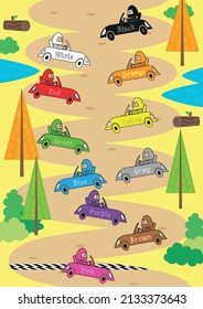 Poster for  learning  colors on car racing