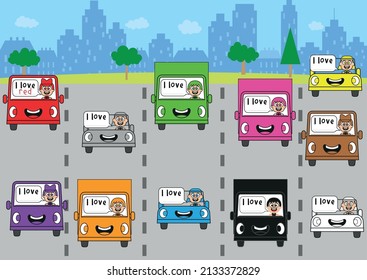 Poster for  learning  colors on vehicles