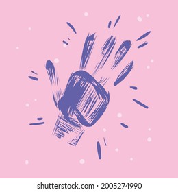 poster of left hand indicating stop