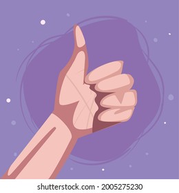 Poster der linken Hand mit Daumen nach oben