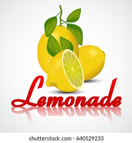 Poster with lemonade elements glass, lemon, jug, mint fresh lettering fresh lemonade drawing on dirty paper background
