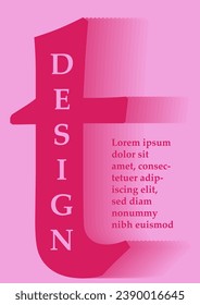 Poster with letter concept. Red T at pink background. Abstract creativity and art. Typography and calligraphy. Webpage or website. English alphabet and language. Cartoon flat vector illustration