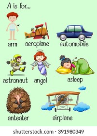Poster letter A is for many things illustration