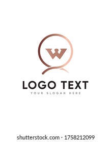 Poster letter type W logo template, Vector logo for business and company identity 